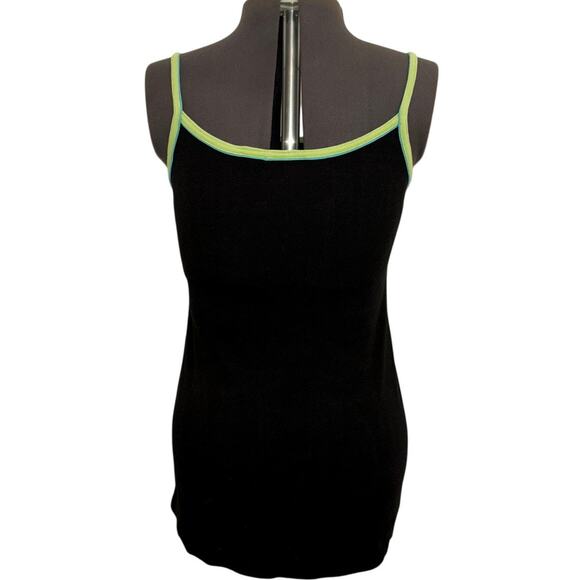 Vintage No Boundaries Dress Black Green Trim Trashy Y2k Trendy Summer Basics - Picture 2 of 6